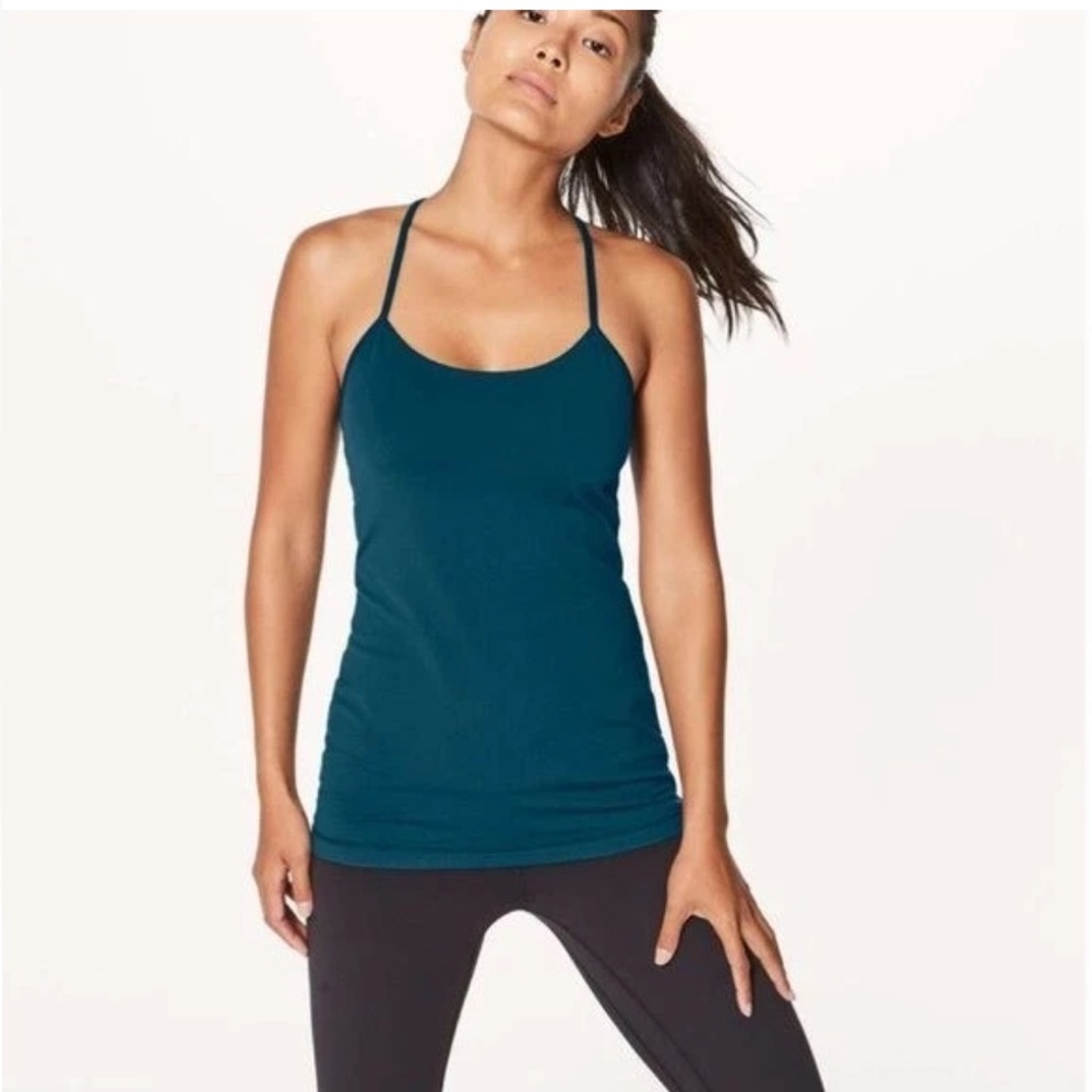 Lululemon power pose tank in nile blue size 8
